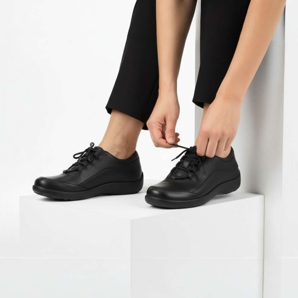 Alberta Lace-Up Casual Sneaker - Black French