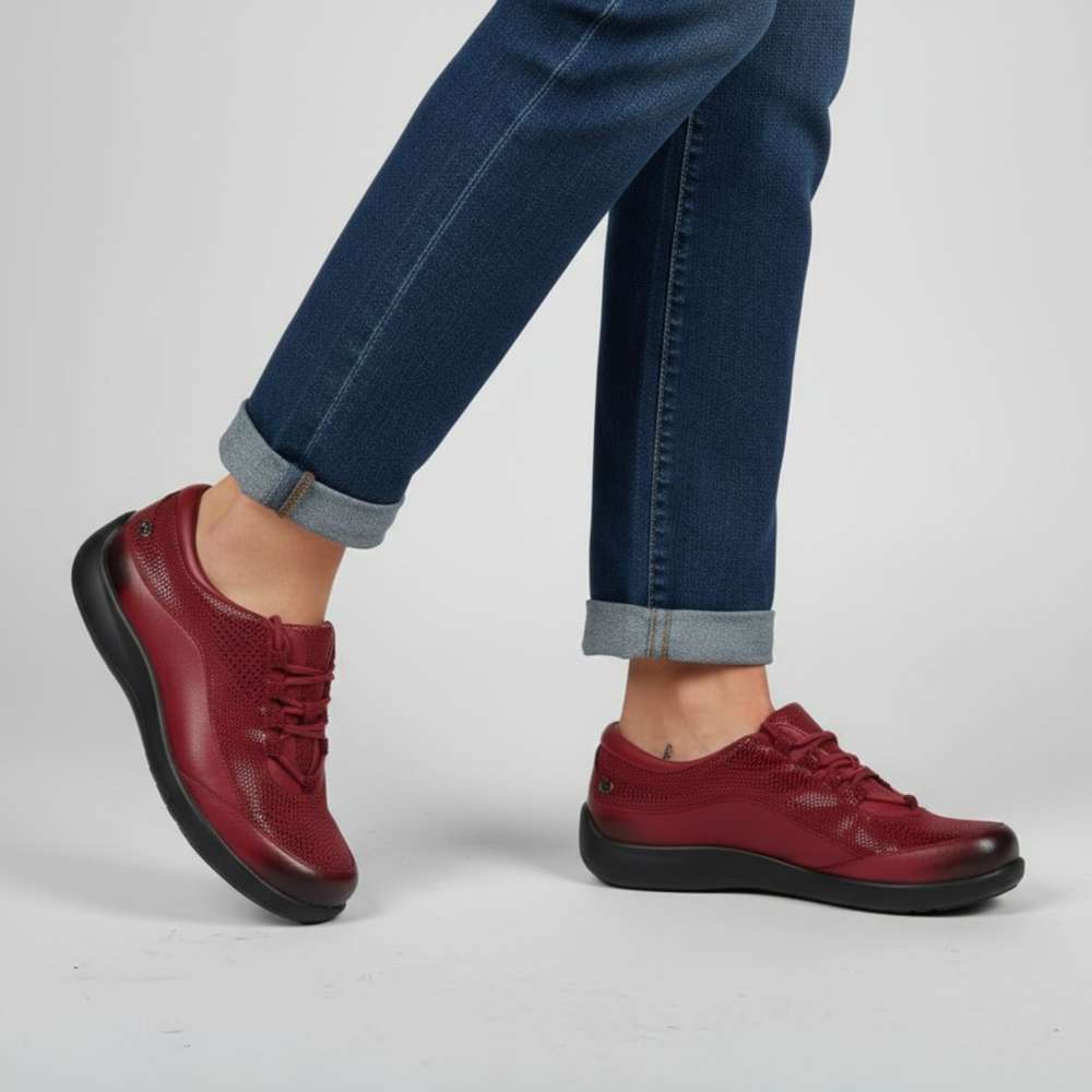 Alberta Lace-Up Casual Sneaker - Cherry Lizard