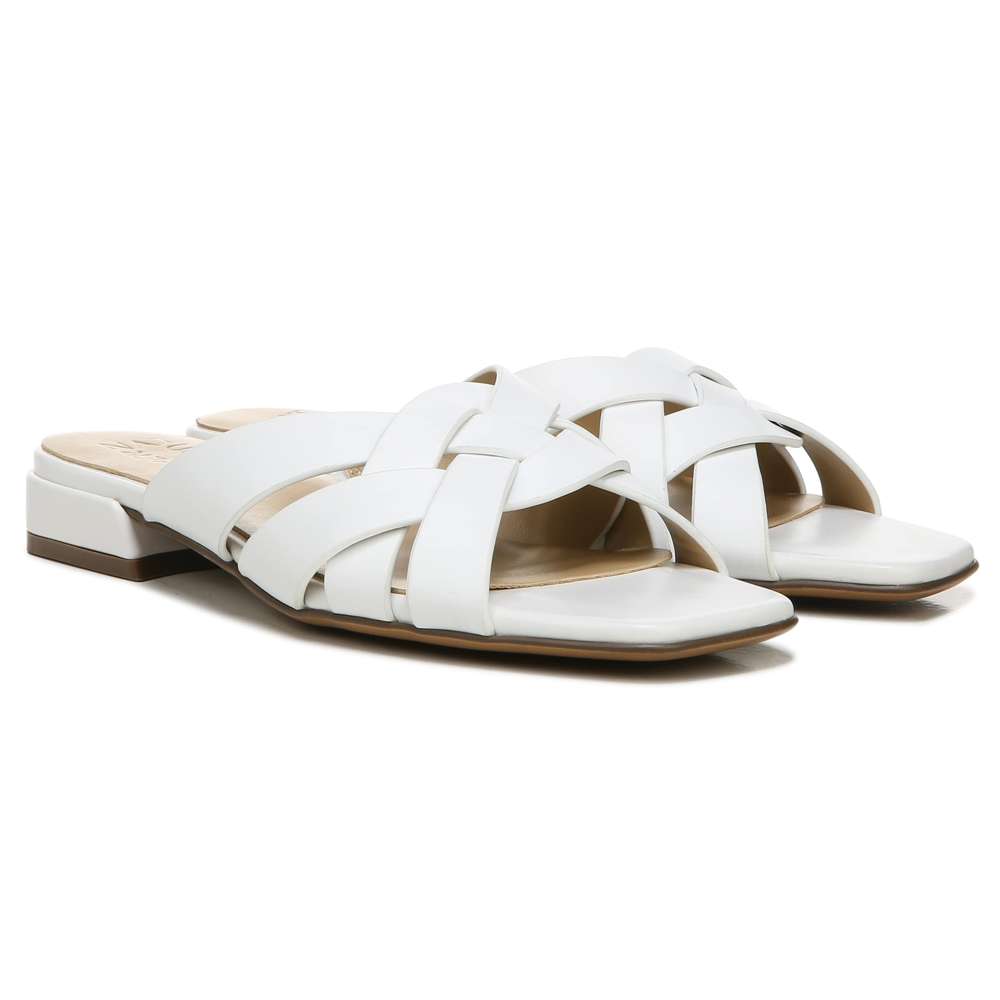 Ashford Slide - White Leather