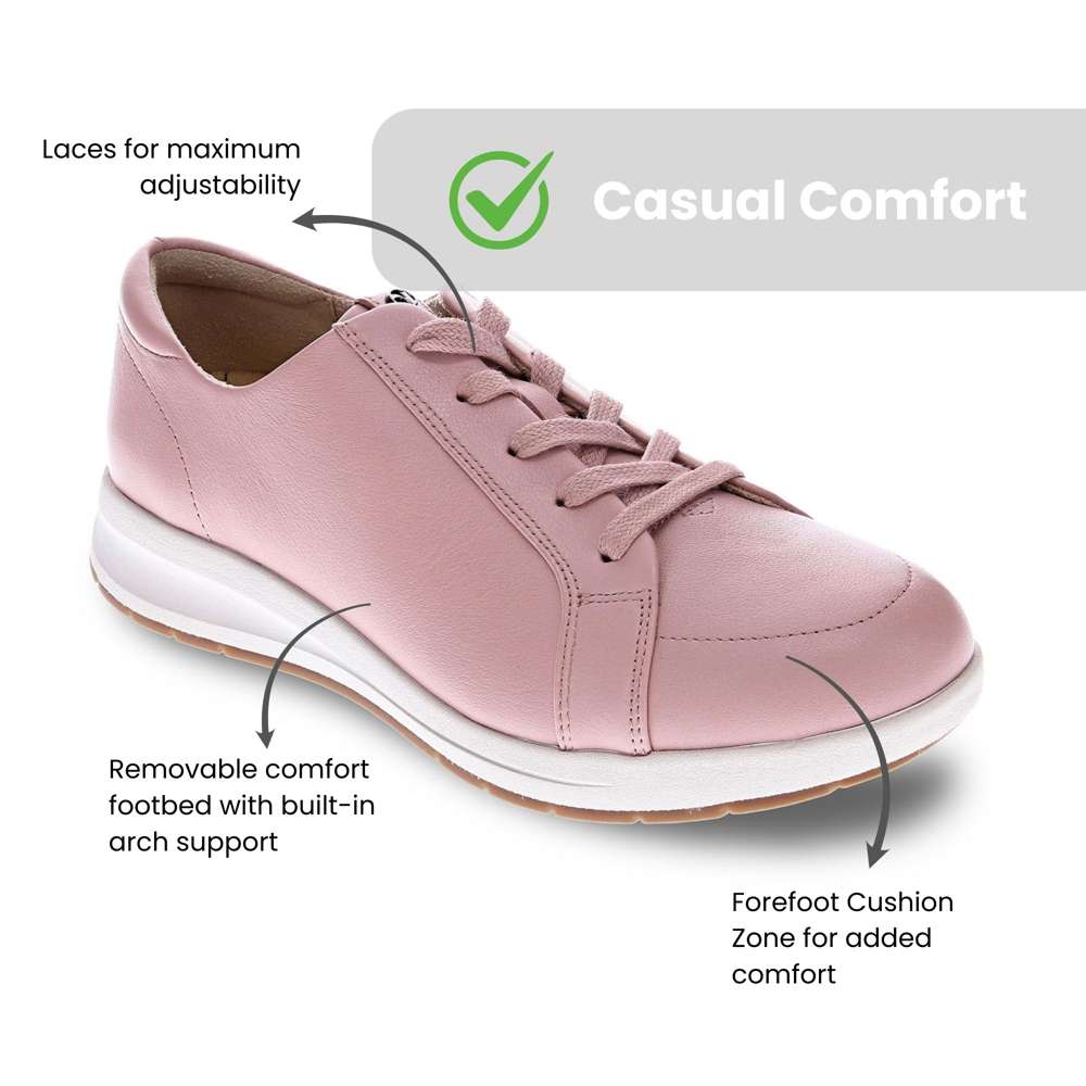 Athens Lace-Up Casual Sneaker - Dusty Pink