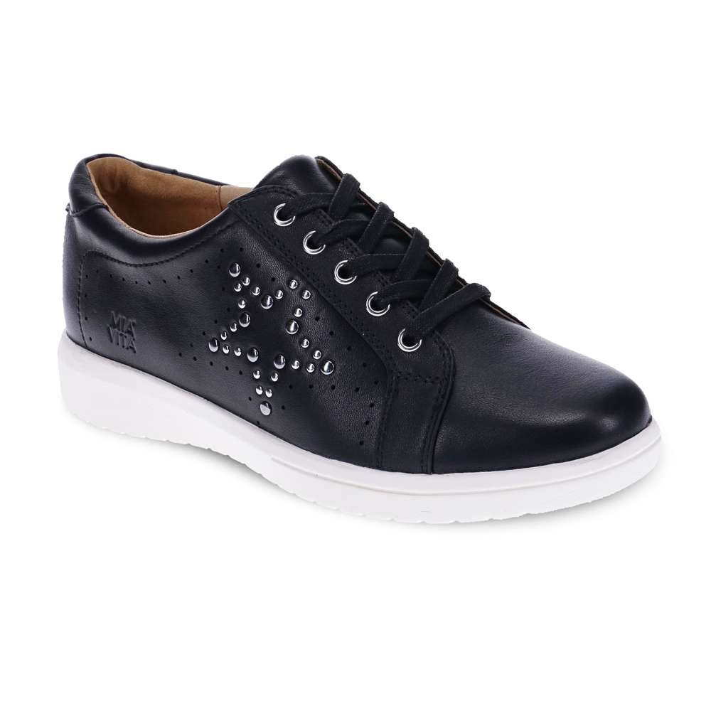 Basha Lace-Up Casual Sneaker - Black