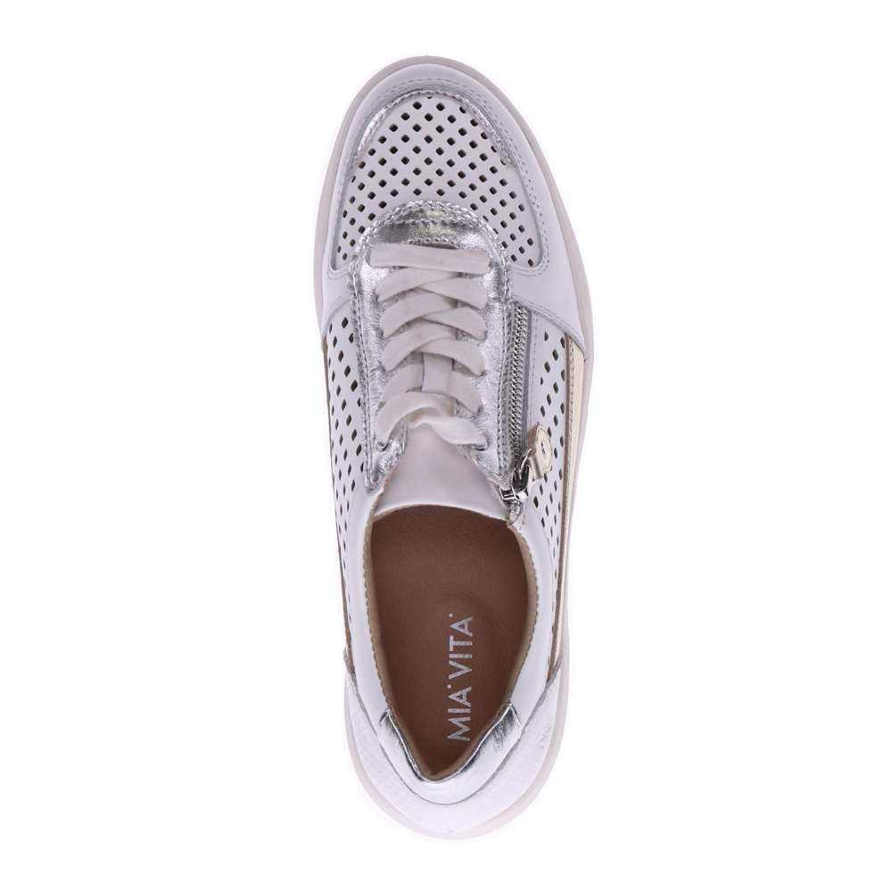 Baxley Zip Casual Sneaker - White/Silver