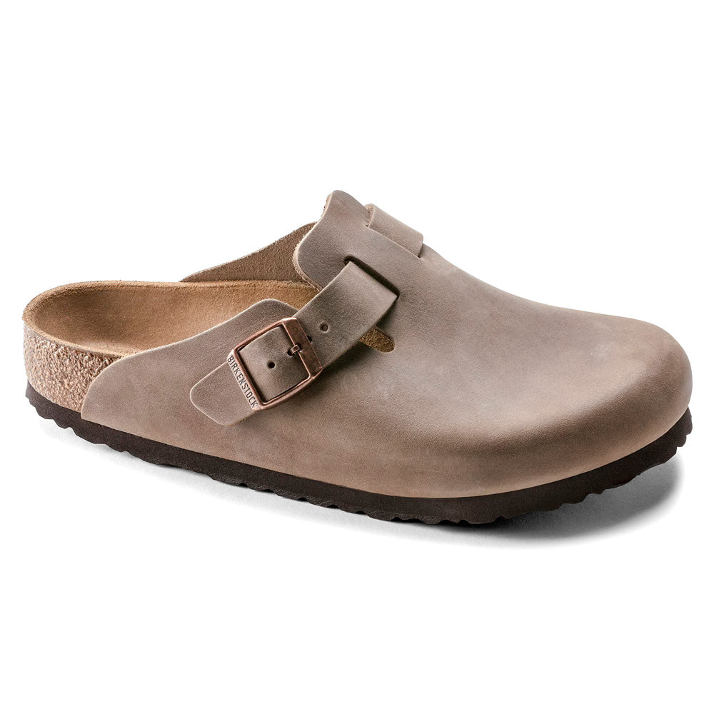 Birkenstock Women's Boston Oiled Leather Tobacco Brown Natural Fit Footwear
