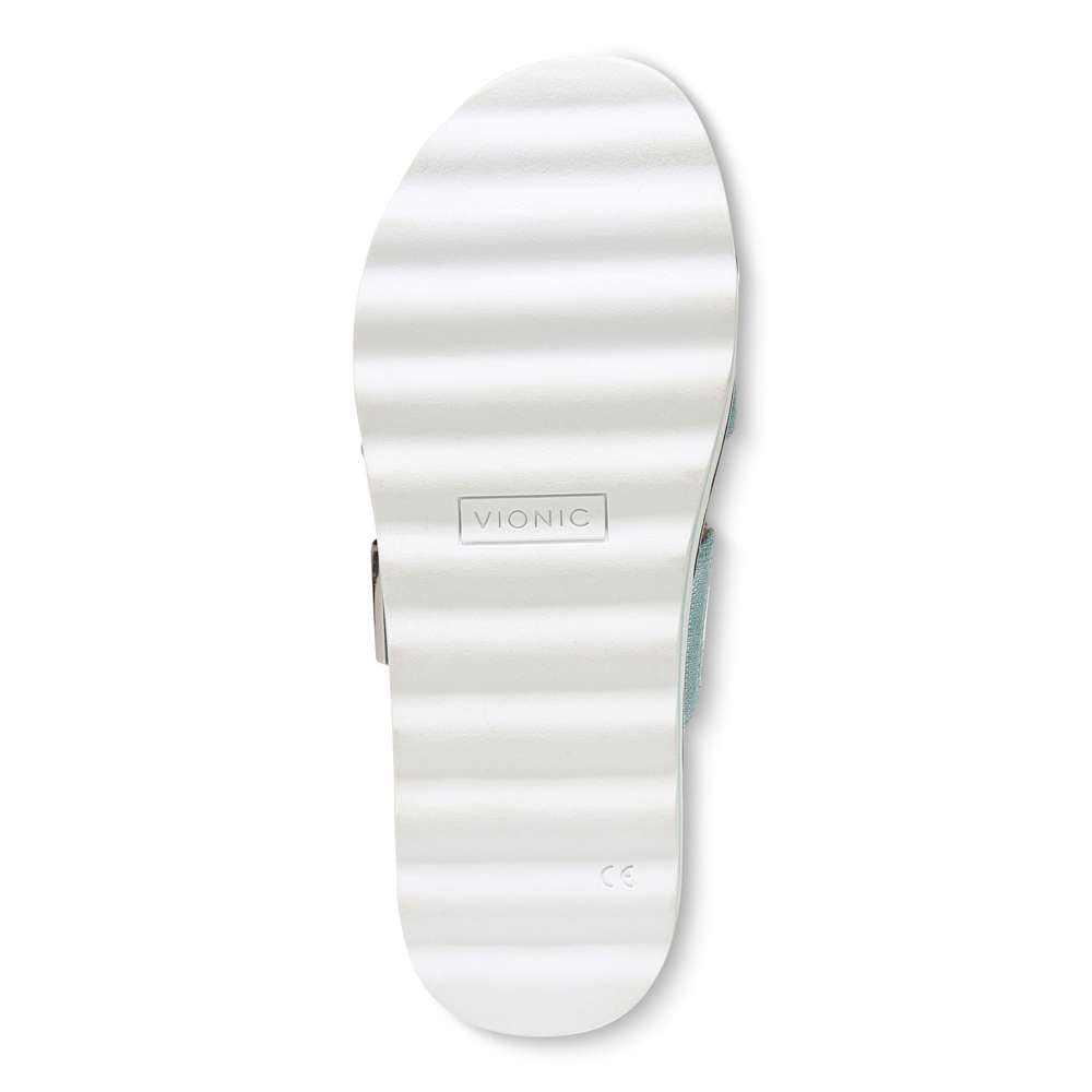 Brandie Flatform Slide - Aqua Metallic