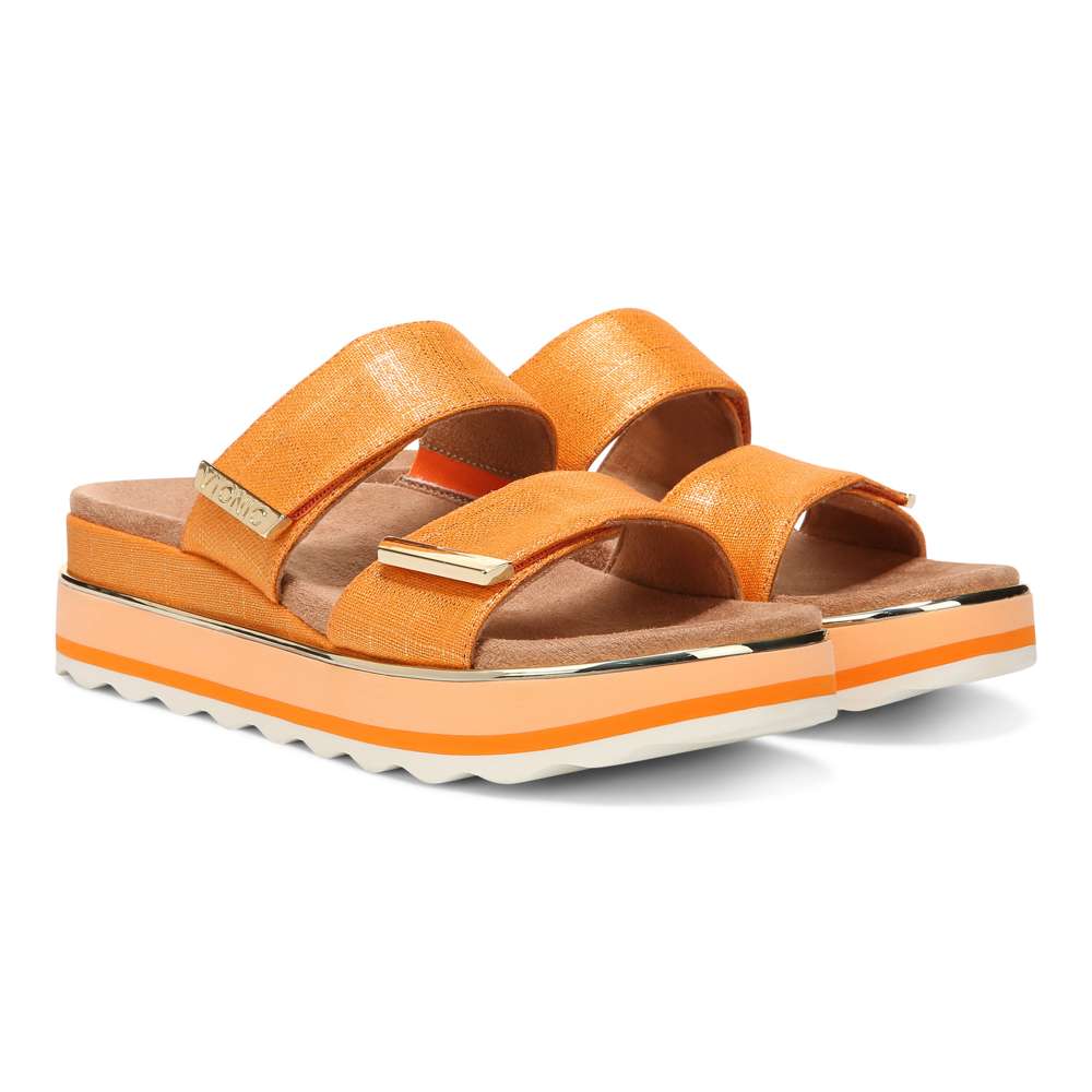 Brandie Flatform Slide - Marmalade Metallic