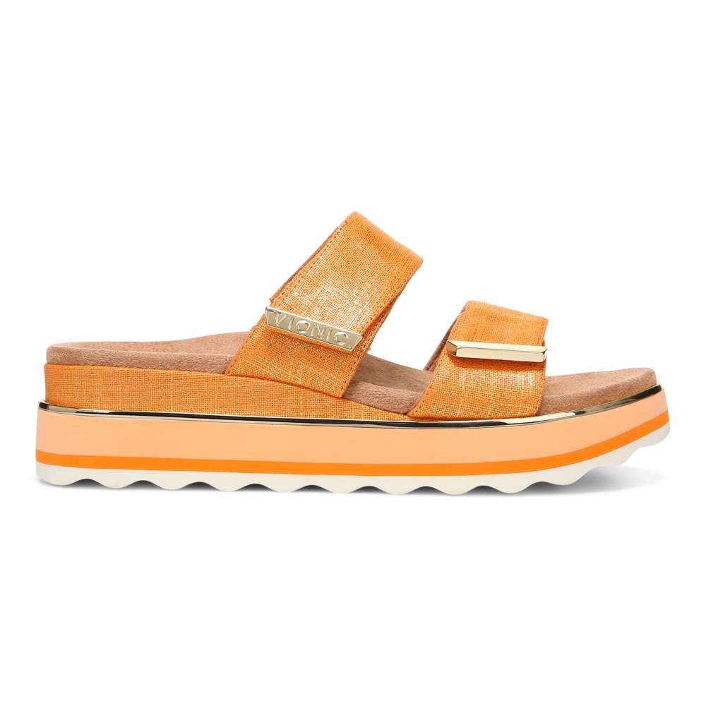 Brandie Flatform Slide - Marmalade Metallic