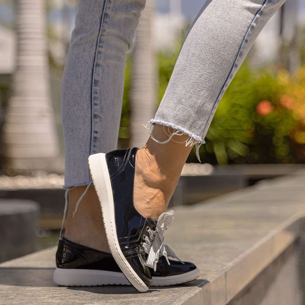 Bridgette Slip-On Casual Sneaker - Black Patent