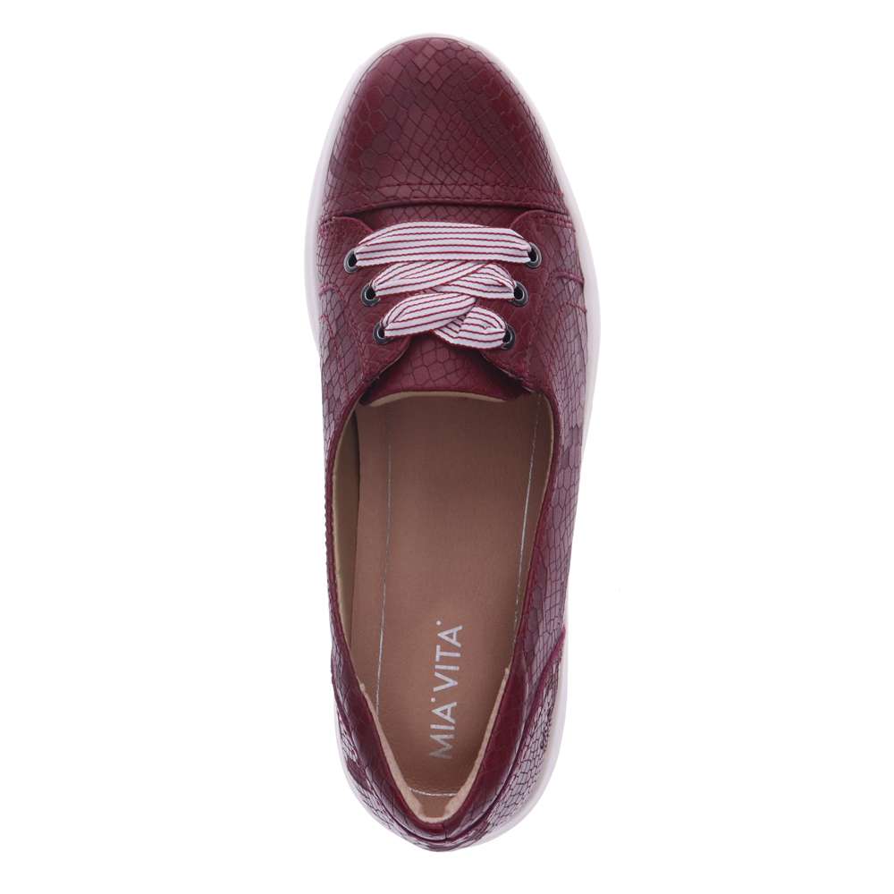 Bridgette Slip-On Casual Sneaker - Burgundy Snake