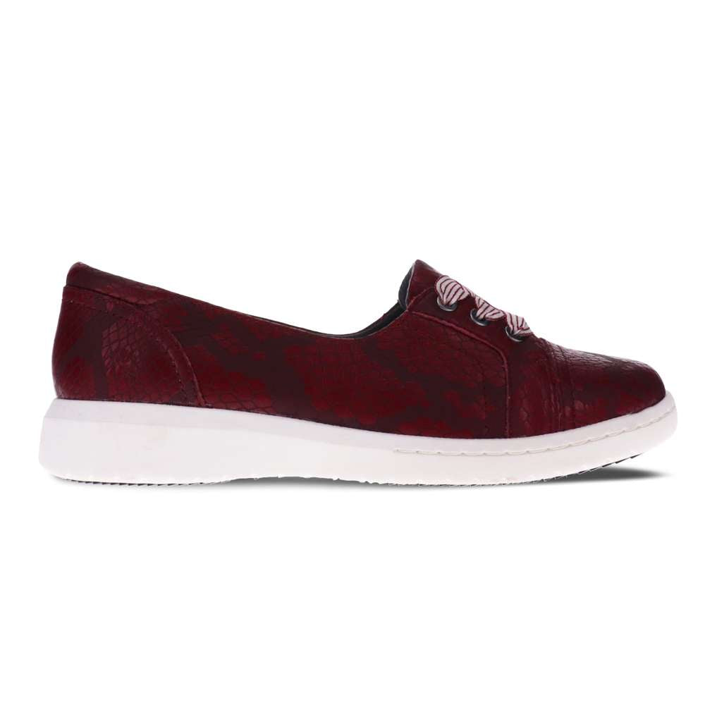 Bridgette Slip-On Casual Sneaker - Burgundy Snake