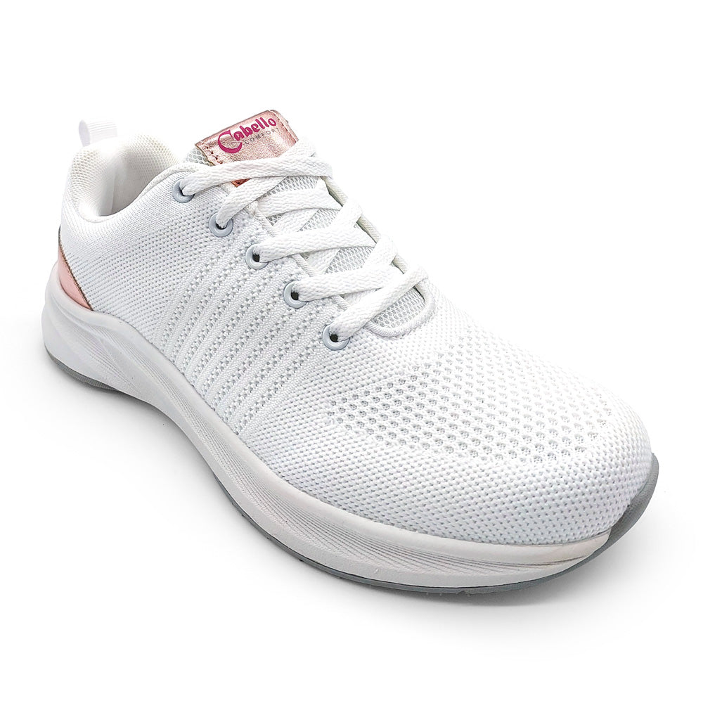 Cabello Women's Walker White/Rose Gold Natural Fit Footwear