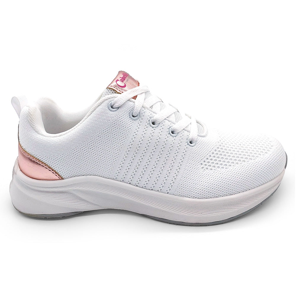 Cabello Women's Walker White/Rose Gold Natural Fit Footwear