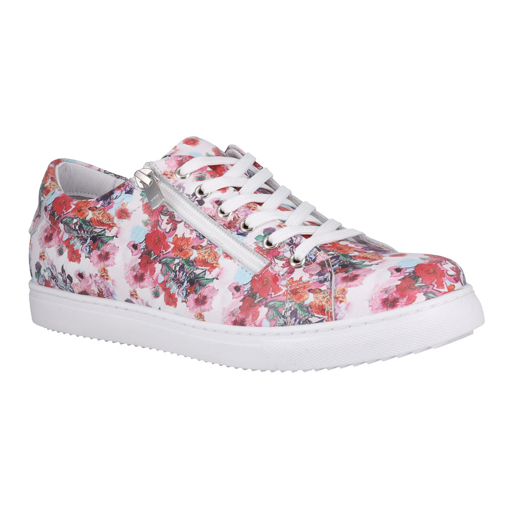 Cabello Women's Cabli Upbeat White Floral Natural Fit Footwear