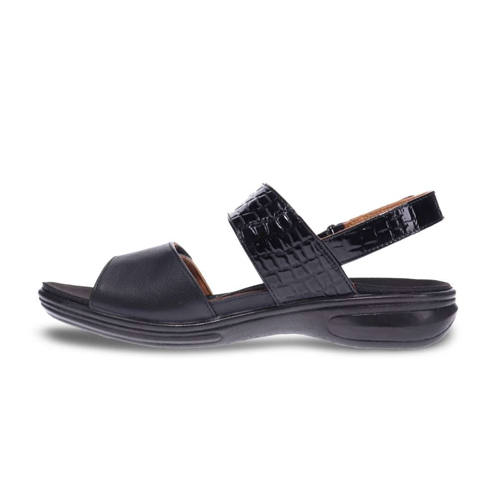Como Adjustable Slingback Sandal - Black Croc