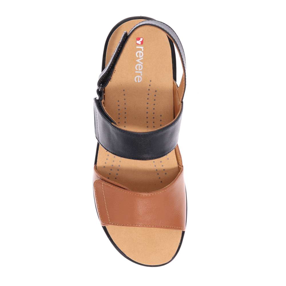 Como Adjustable Slingback Sandal - Black/Tan