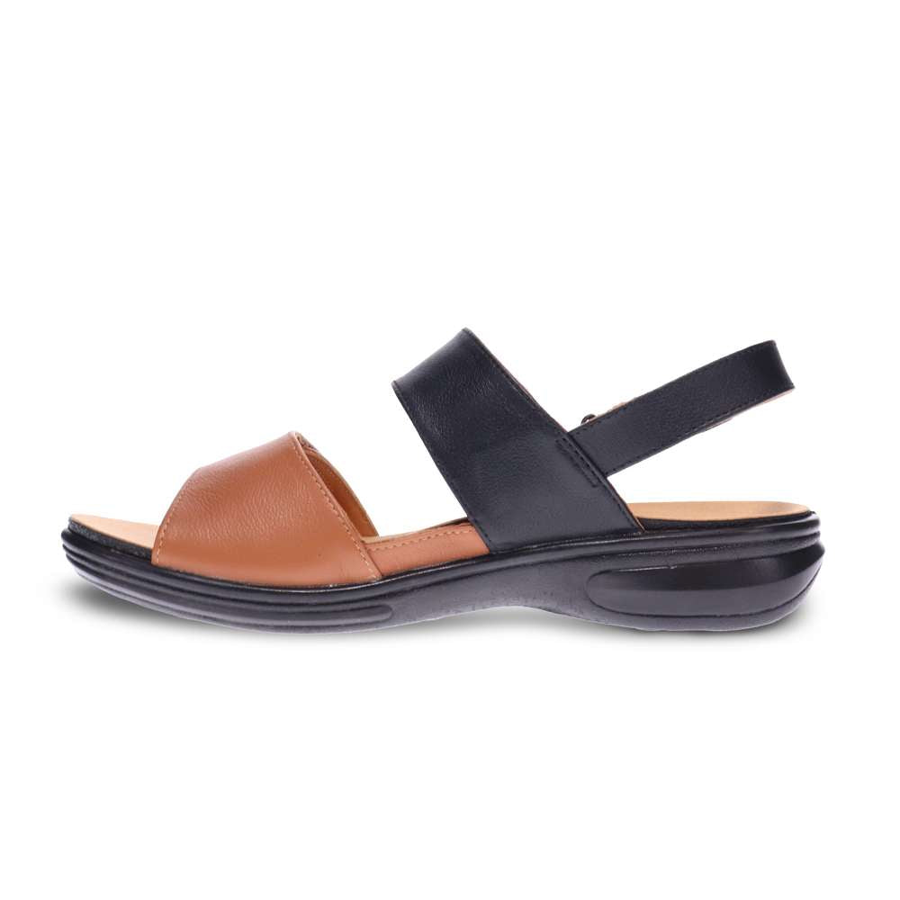Como Adjustable Slingback Sandal - Black/Tan