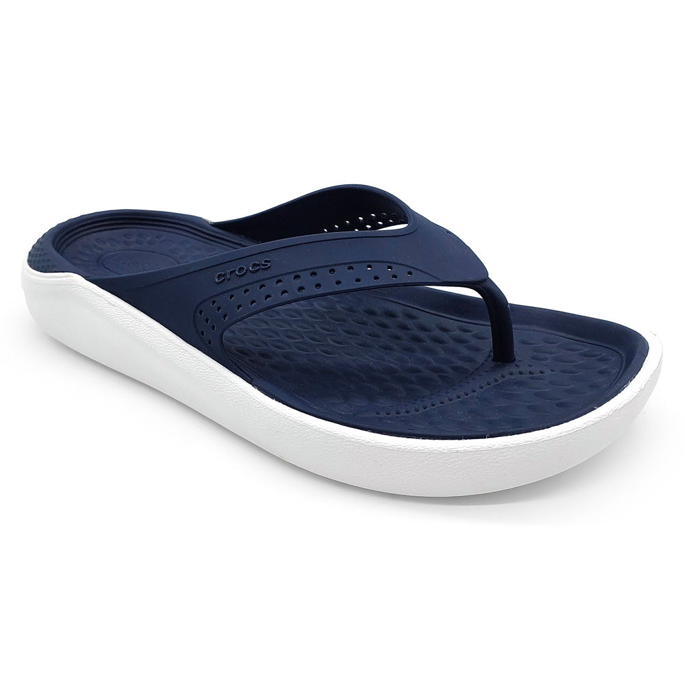 Crocs Unisex 205182-410 LiteRide Flip Navy  Natural Fit Footwear