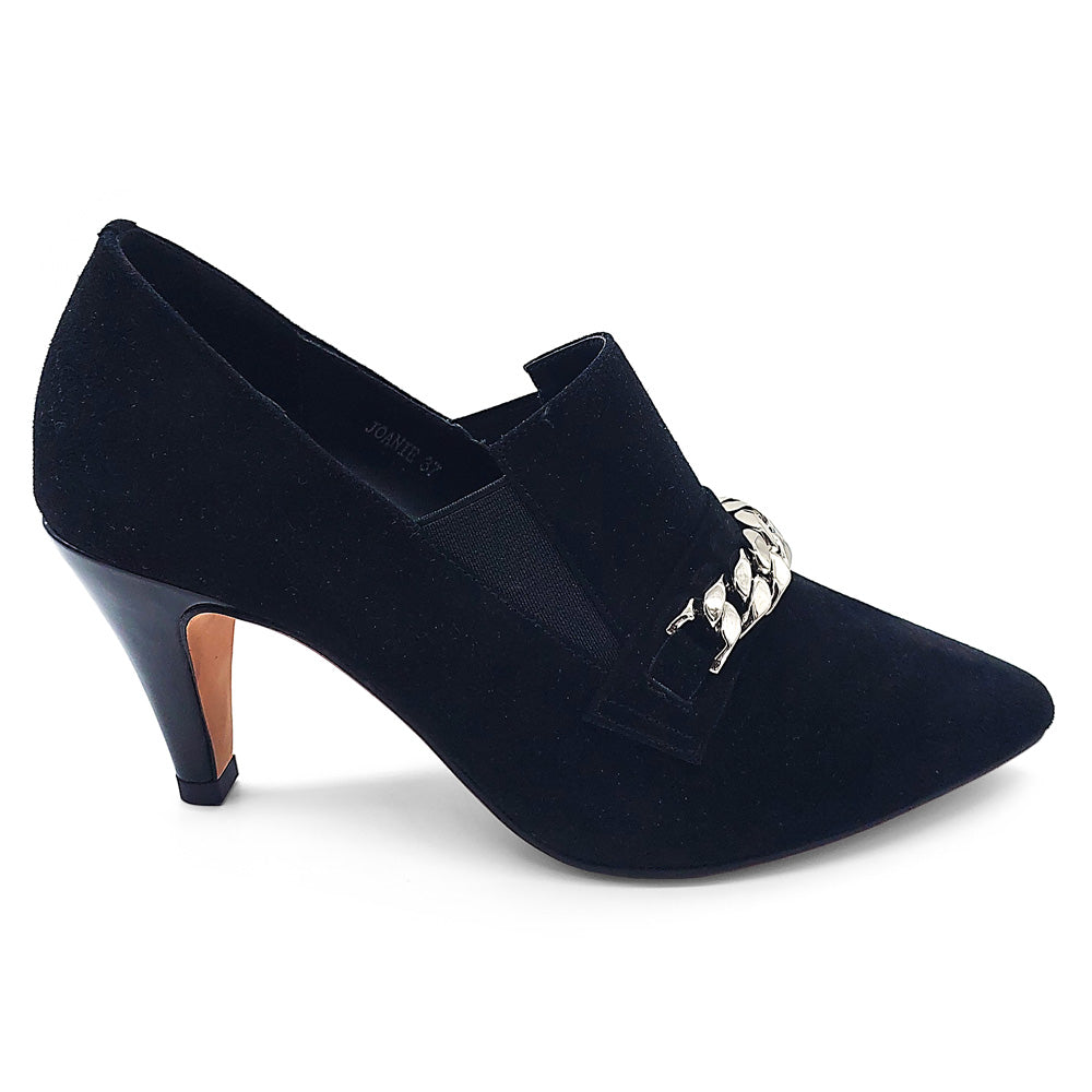 Katie N Me Women's Joanie Black Suede  Natural Fit Footwear