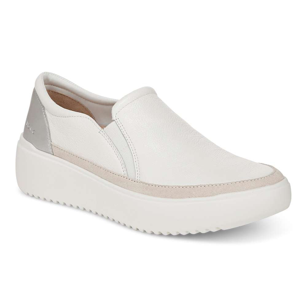 Kearny Platform Slip-On Casual Sneaker - White Leather