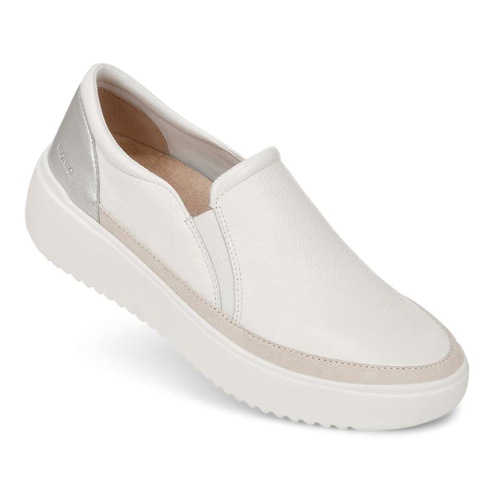 Kearny Platform Slip-On Casual Sneaker - White Leather