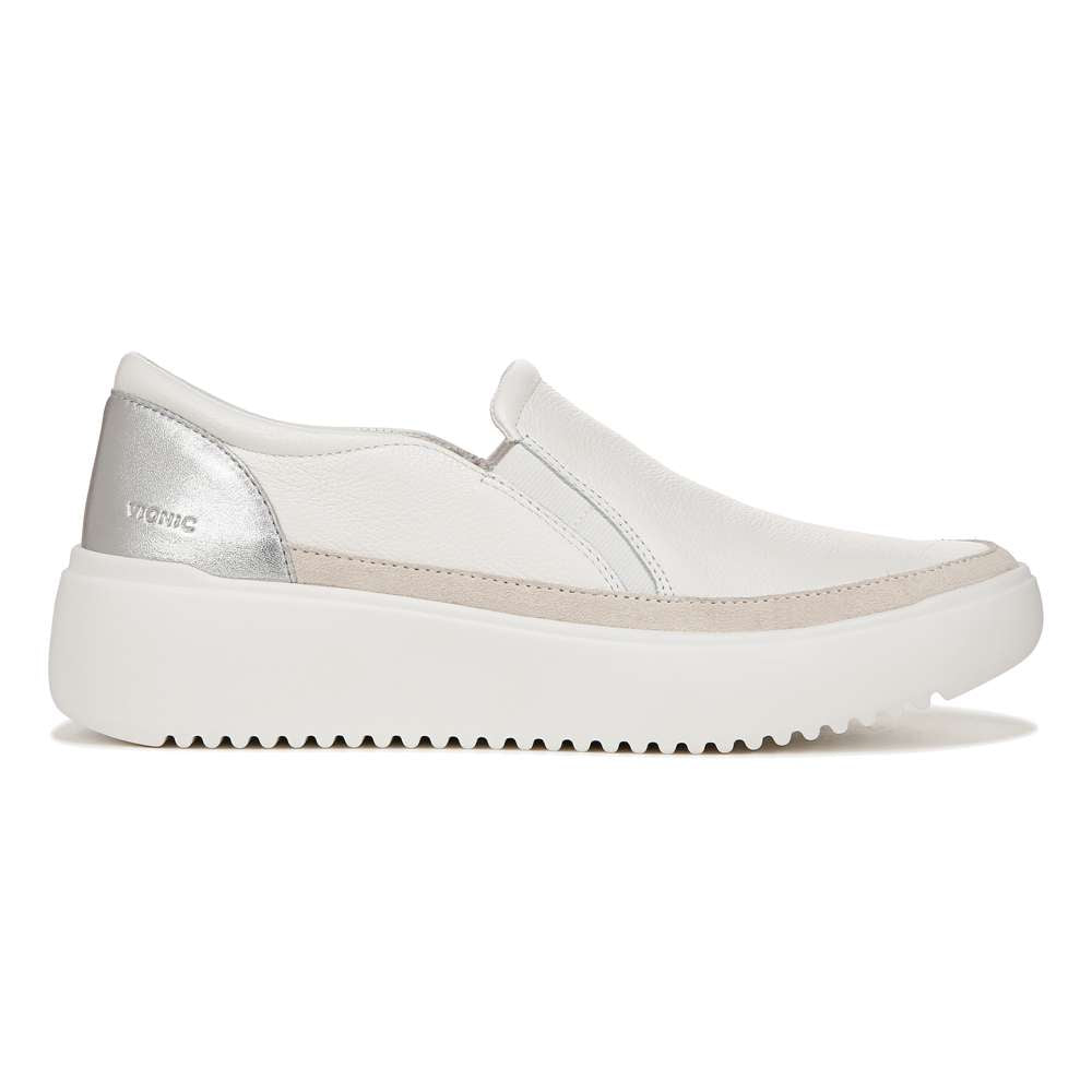 Kearny Platform Slip-On Casual Sneaker - White Leather