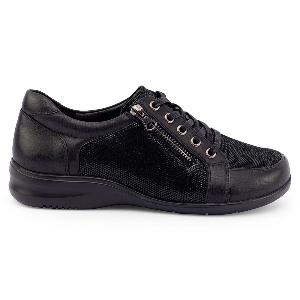 Klouds Women's Jaslyn Black Print Stretch  Natural Fit Footwear