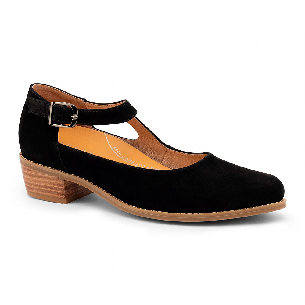 Klouds Women's Raven Black Nubuck Natural Fit Footwear