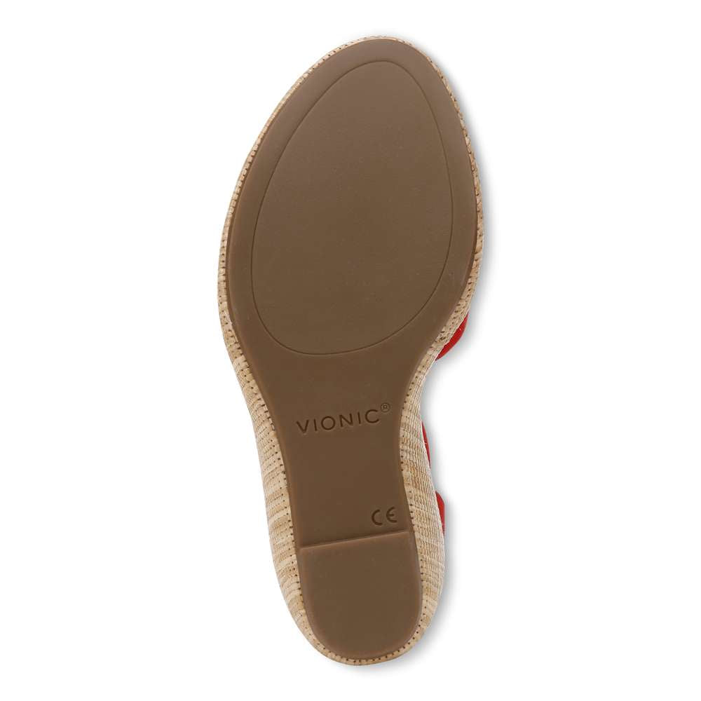 Marina Wedge Sandal - Red Suede