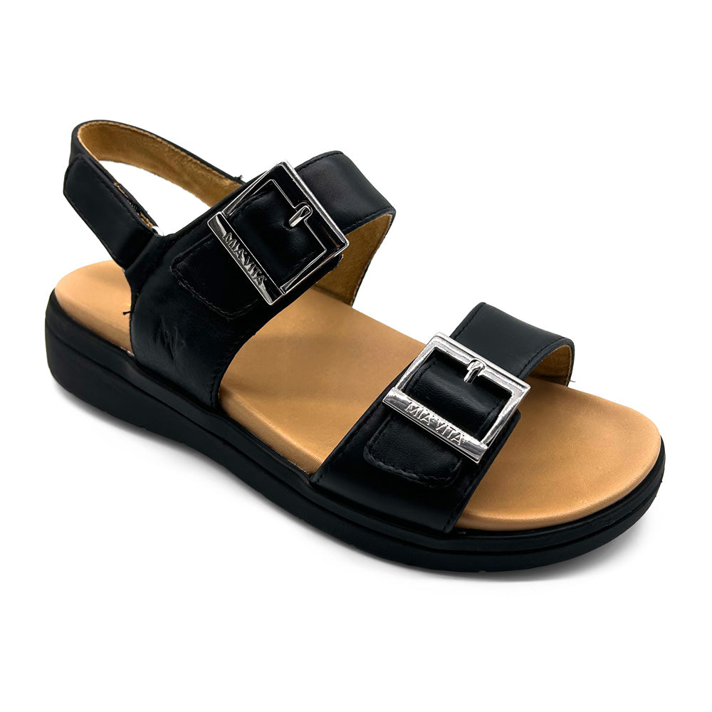 Mia Vita Women's Bettina Black Natural Fit Footwear
