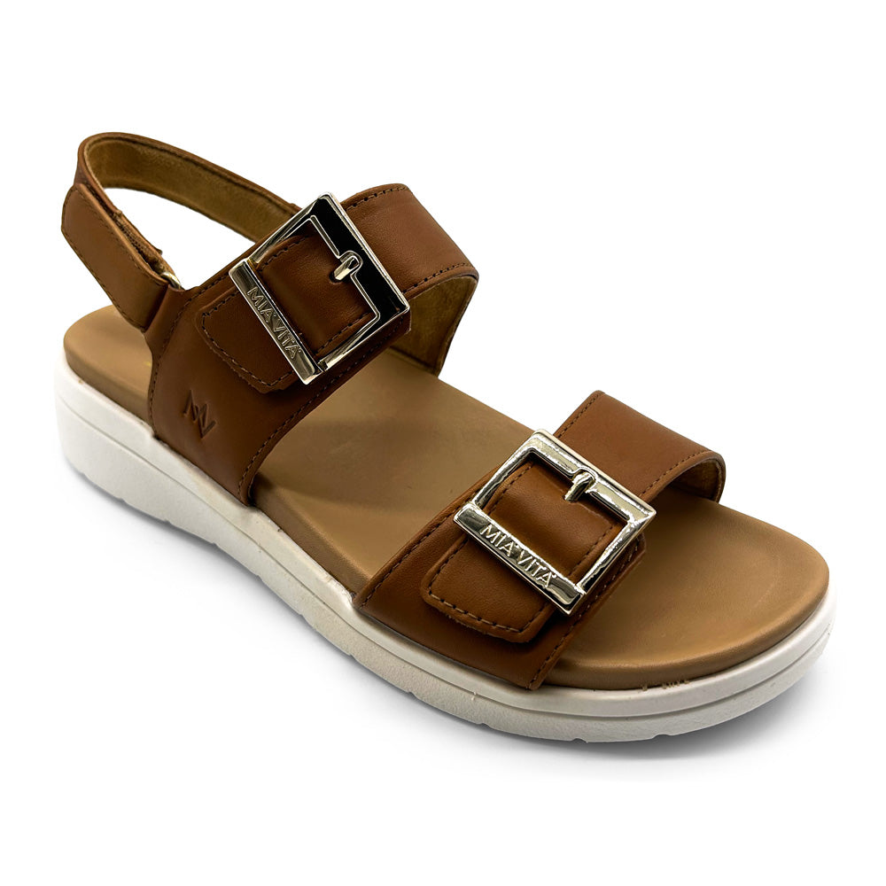 Mia Vita Women's Bettina Tan Natural Fit Footwear