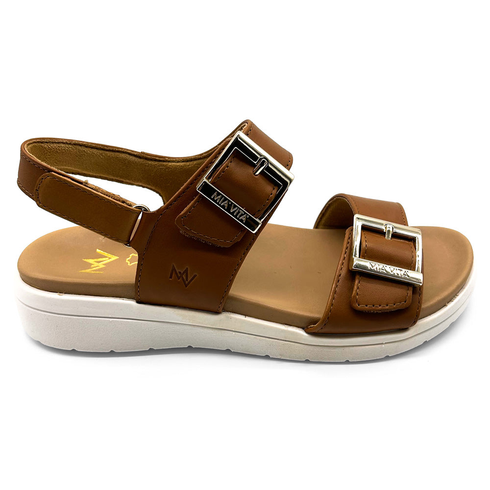 Mia Vita Women's Bettina Tan Natural Fit Footwear