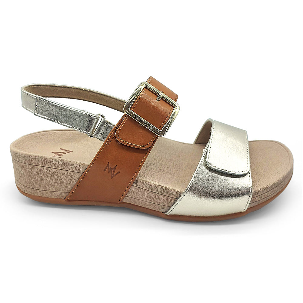 Mia Vita Women's Florini Champaigne Tan Natural Fit Footwear
