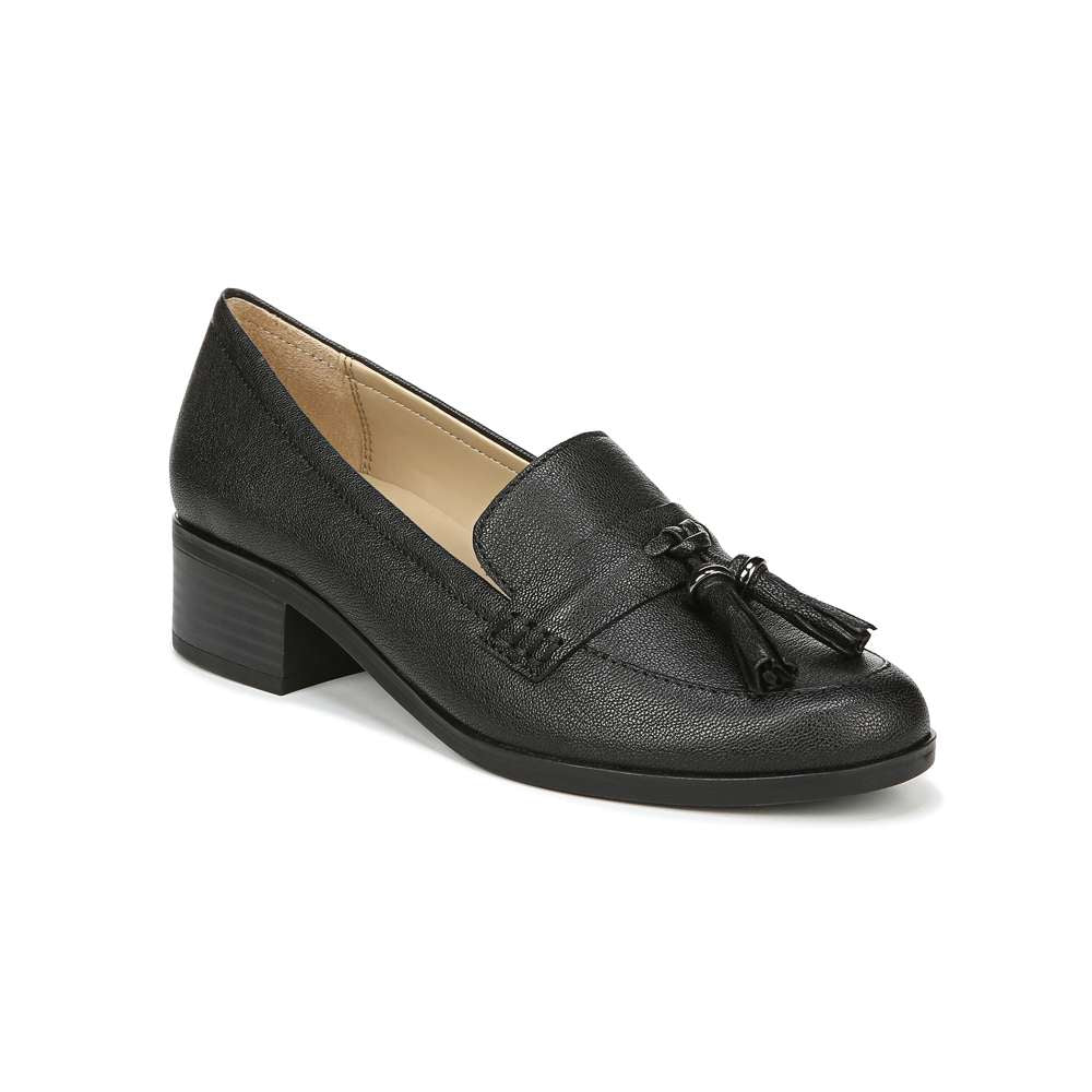 Nina Heeled Loafer - Black