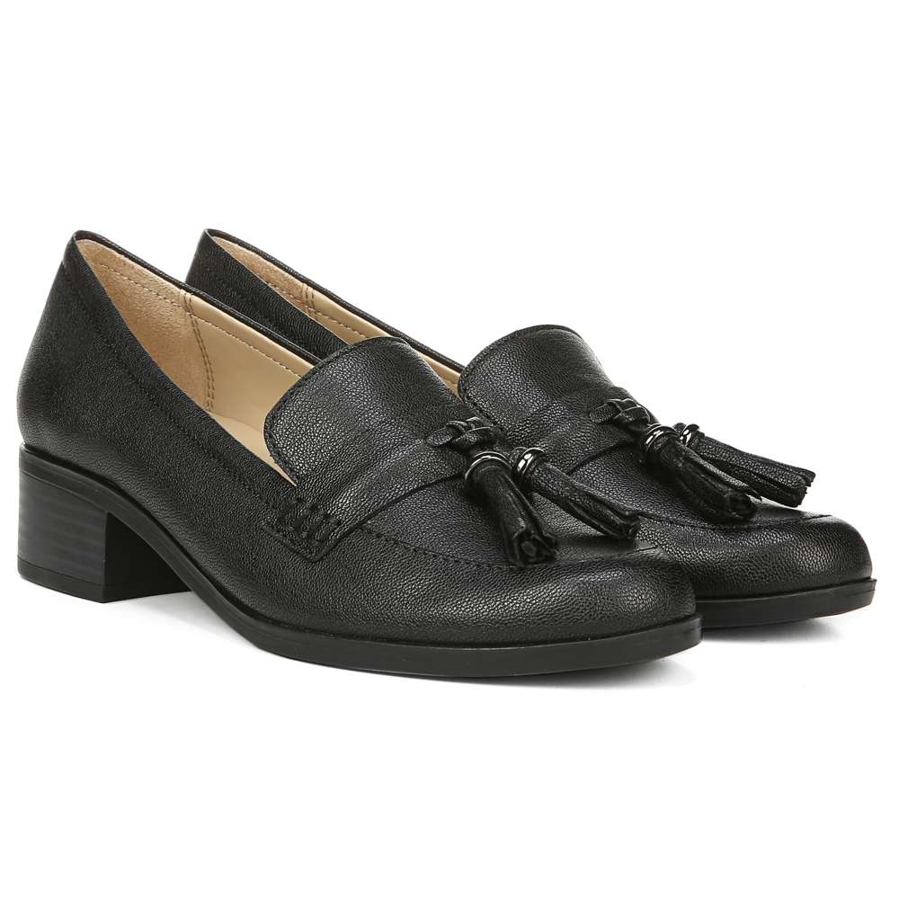 Nina Heeled Loafer - Black