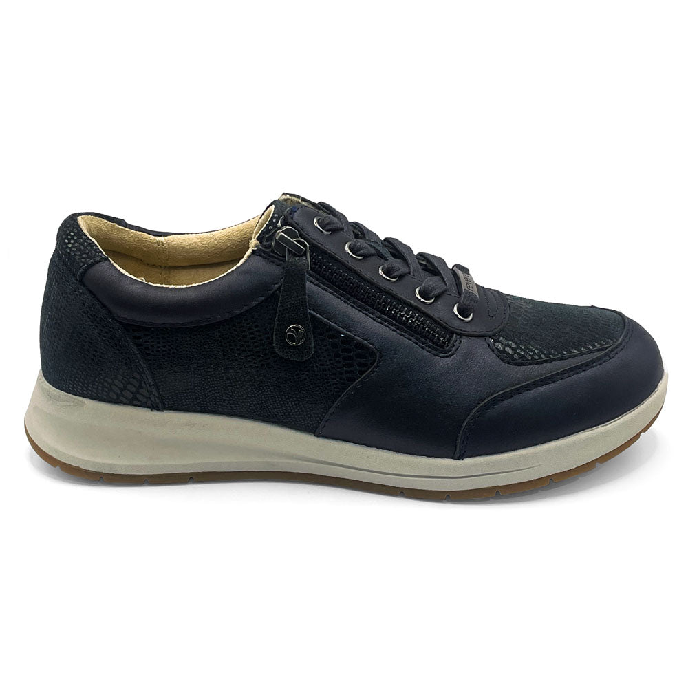 Revere Women's Boston Wide Navy Lizard/Sapphire  Natural Fit Footwear