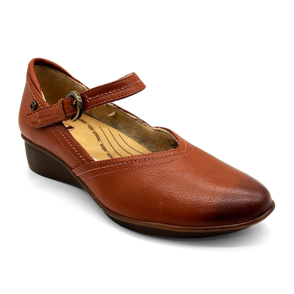 Revere Women's Narita Cognac  Natural Fit Footwear