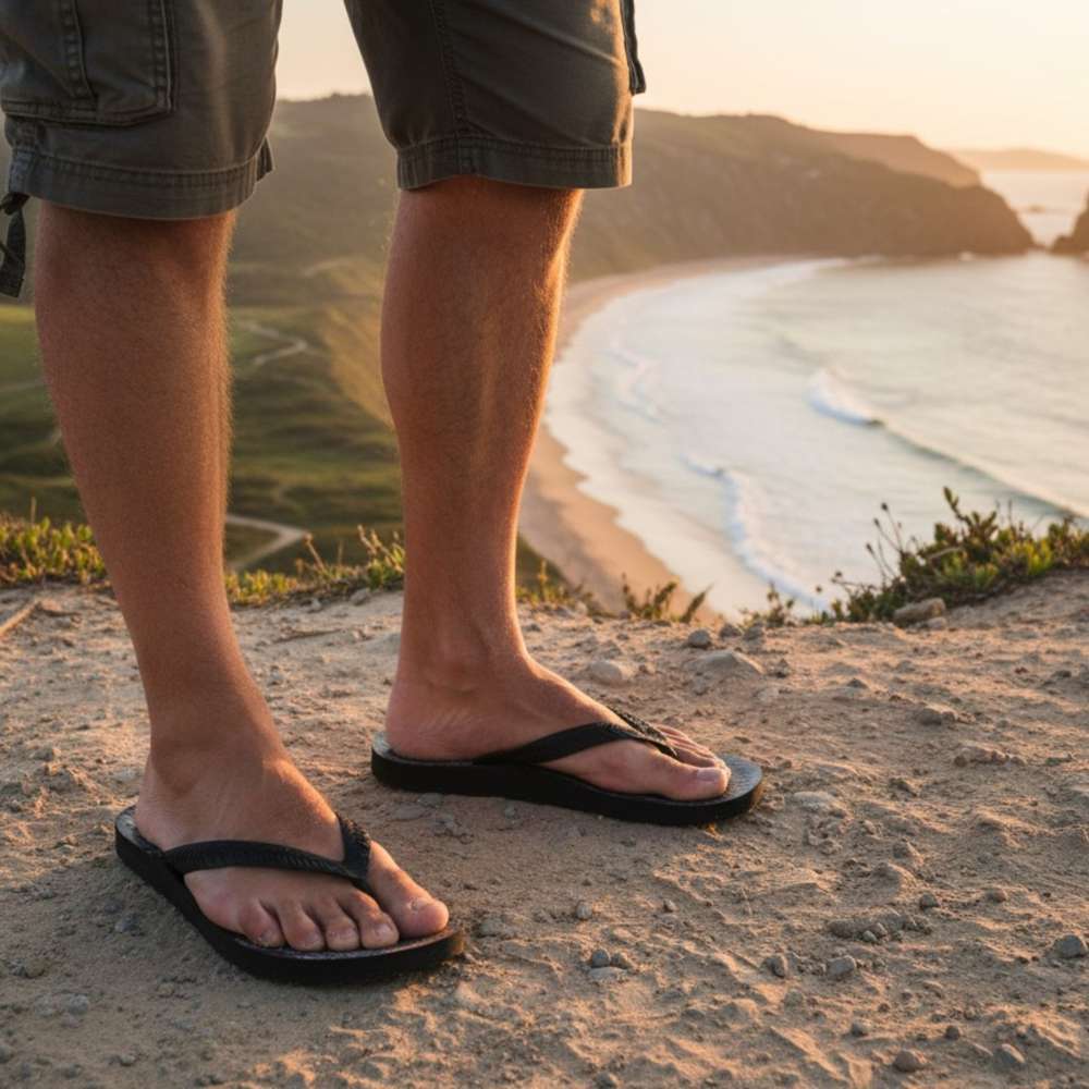 Rome Men's Toe Post Sandal - Dark Grey Tyre