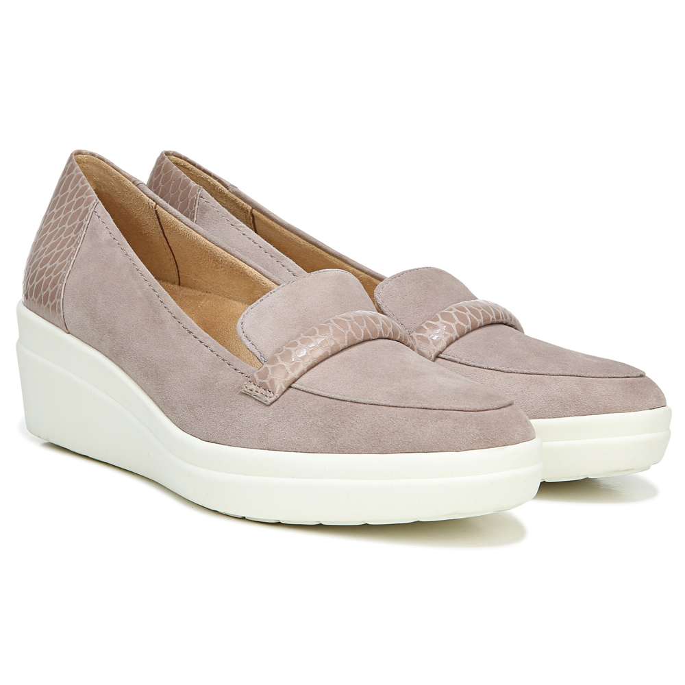 Samara Wedged Loafer - Turtledove Snake