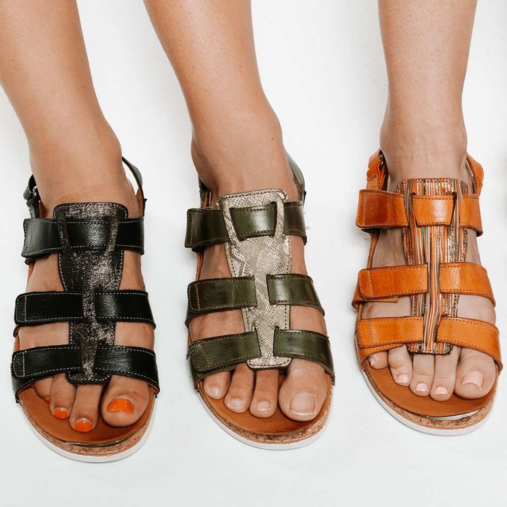 Santorini Gladiator Sandal - Khaki