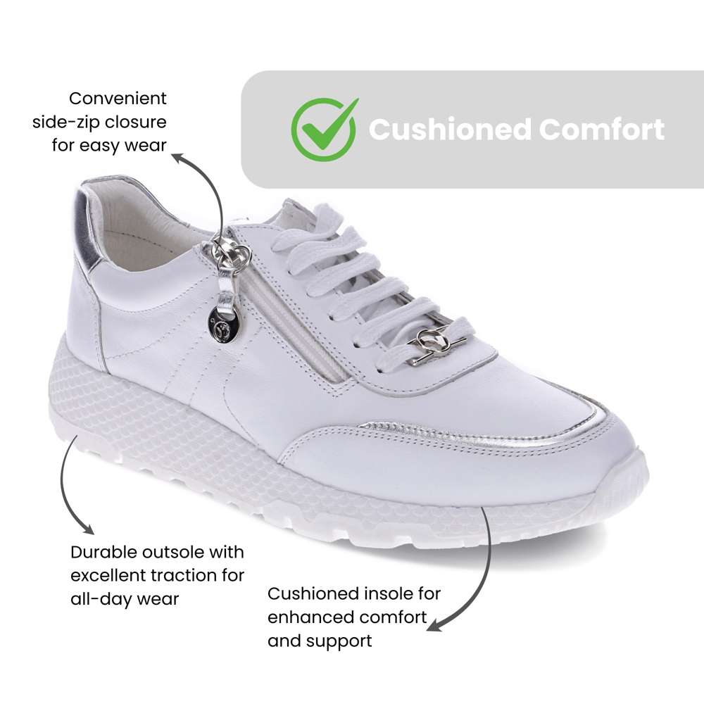 Sapporo Zip Casual Sneaker - White