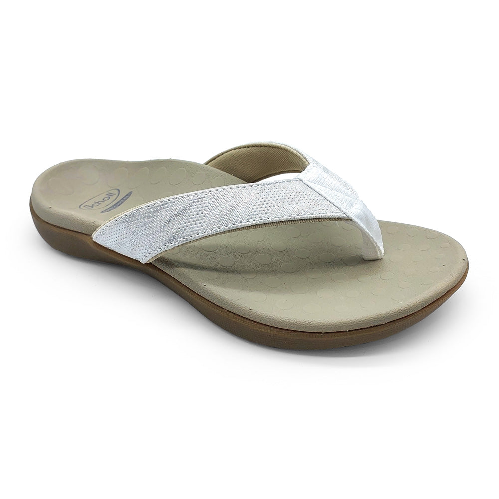 Scholl Orthaheel Women's Sonoma II Linen White Arch Thongs
