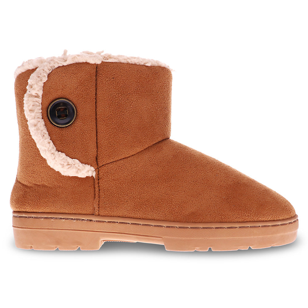 Scholl Orthaheel Women's Fluffy II Slipper Tan  Natural Fit Footwear