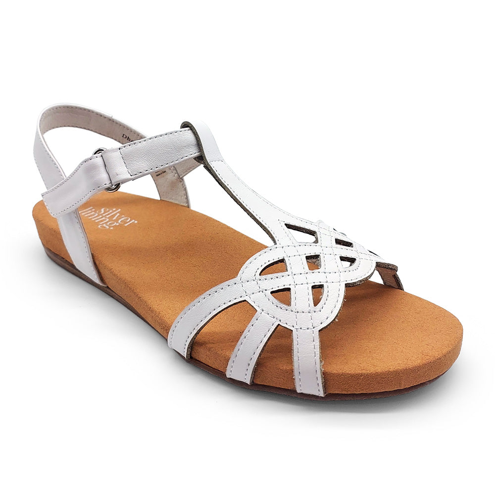 Silver Lining Women's Dhara White  Natural Fit Footwear