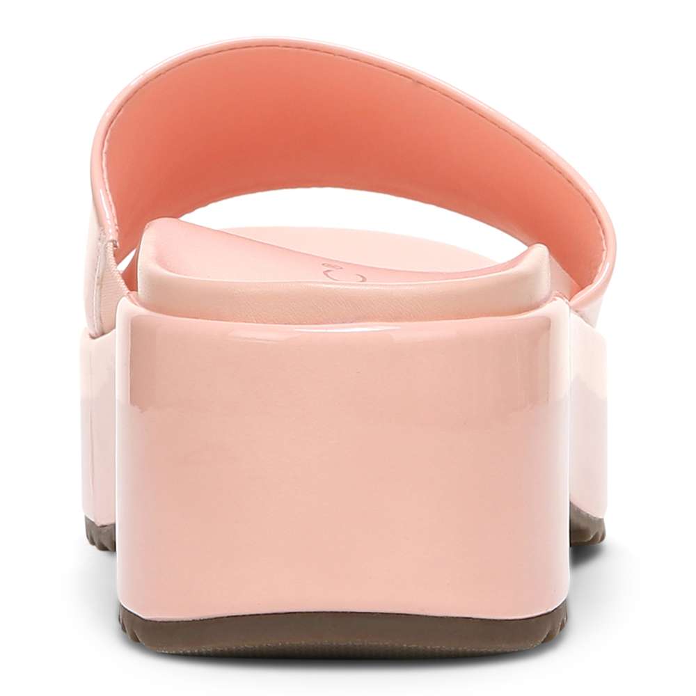 Trista Flatform Slide - Roze Patent