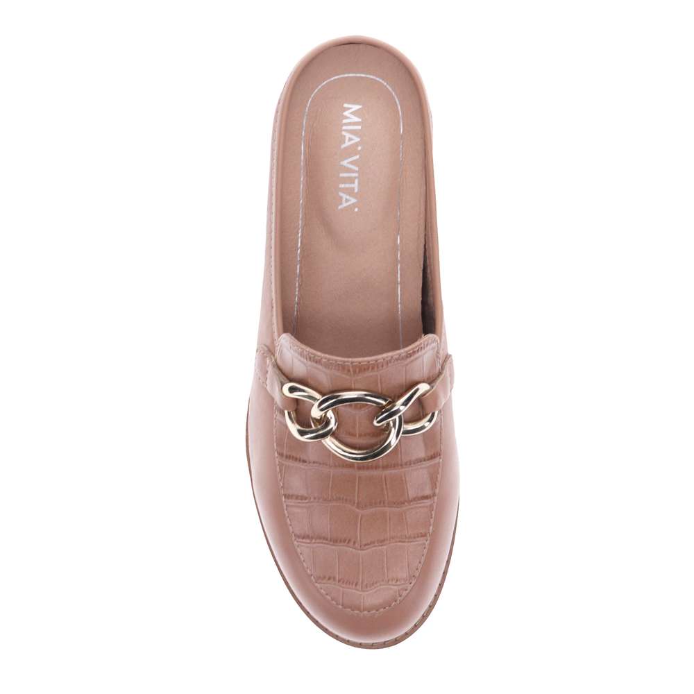 Trudy Mule - Latte/Latte Croc