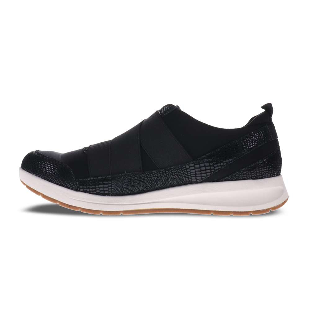 Virginia Adjustable Casual Sneaker - Black Lizard