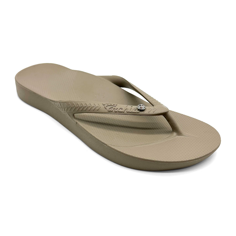 Archies Arch Support Thong Crystal Taupe Natural Fit Footwear