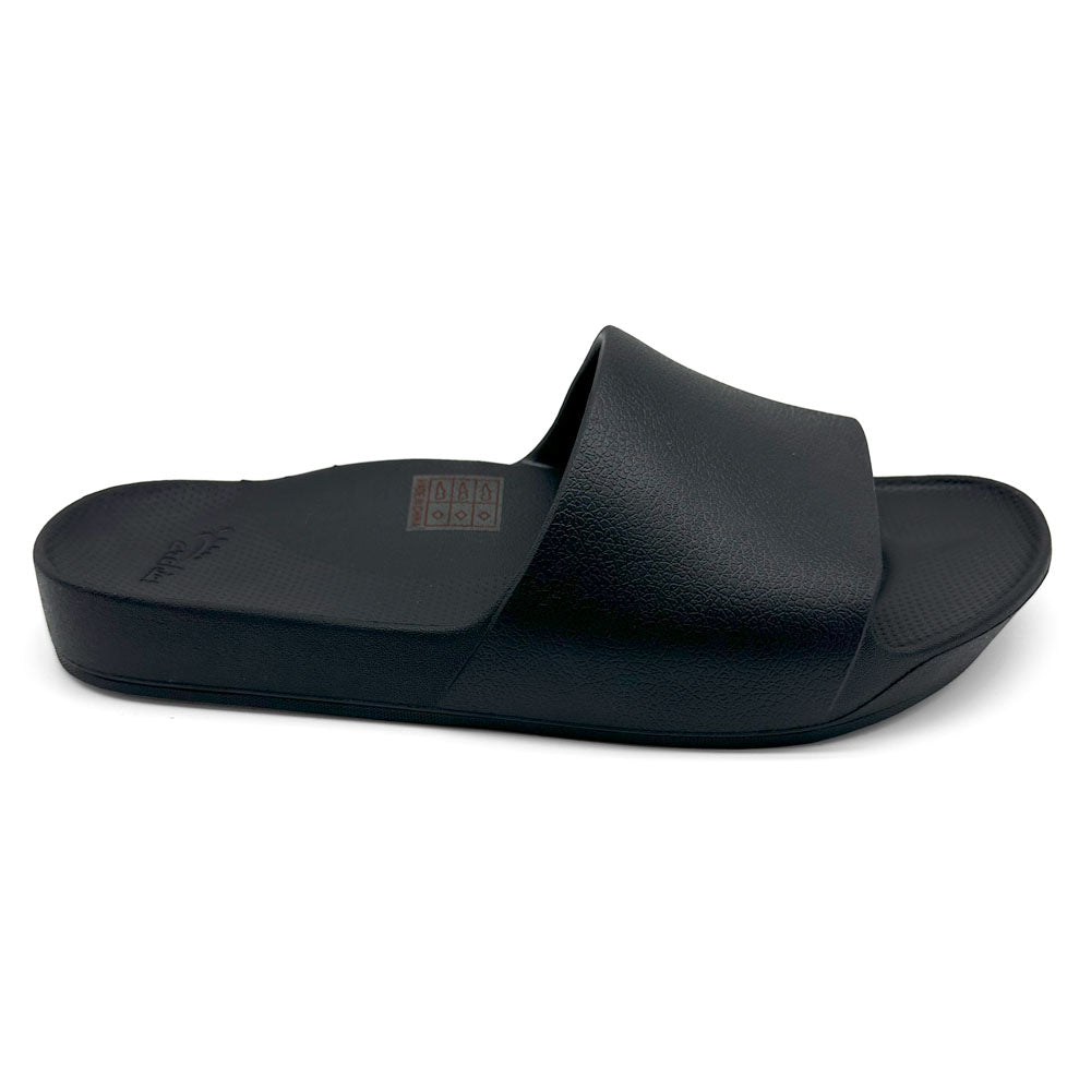 Archies Arch Support Slides Black  Natural Fit Footwear