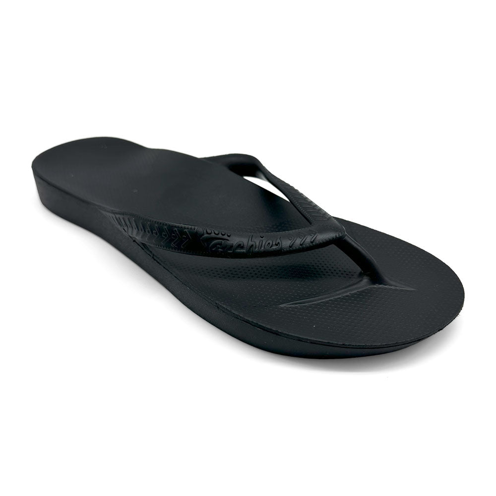 Archies Arch Support Thong Black Natural Fit Footwear