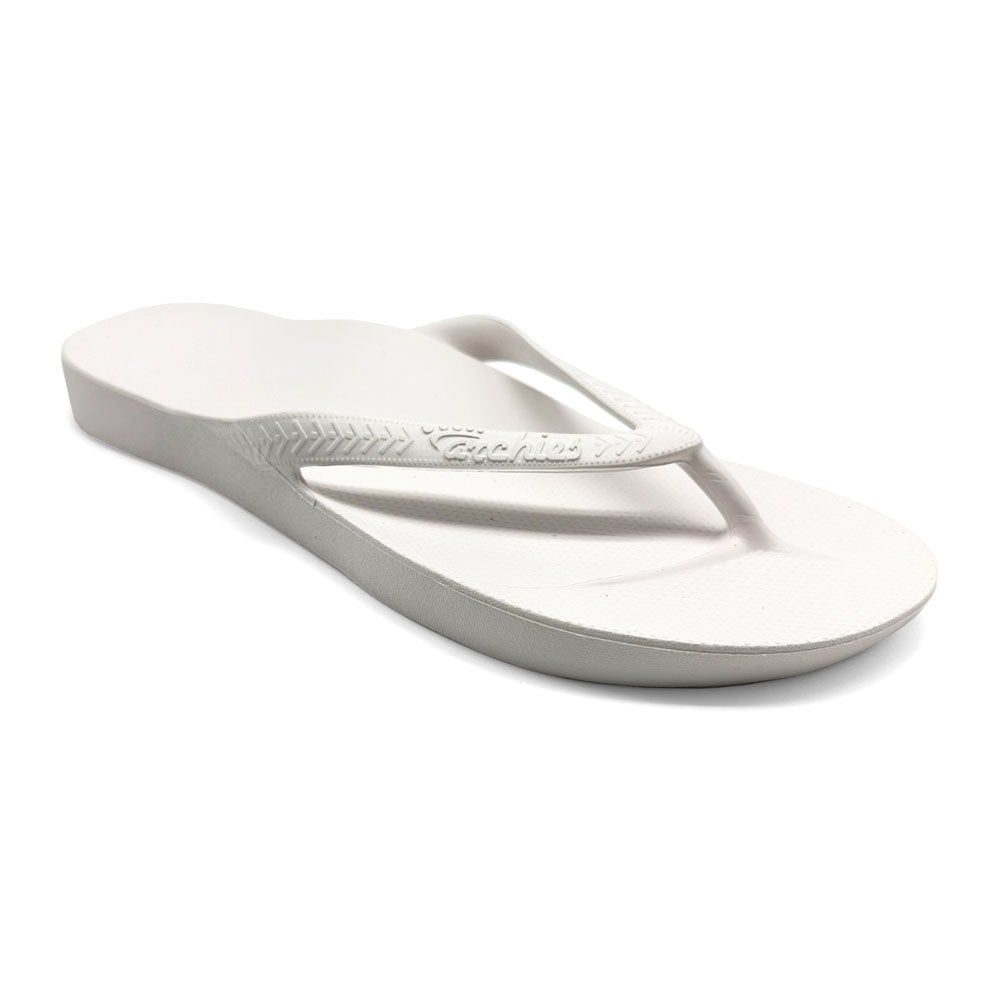 Archies Arch Support Thong White  Natural Fit Footwear