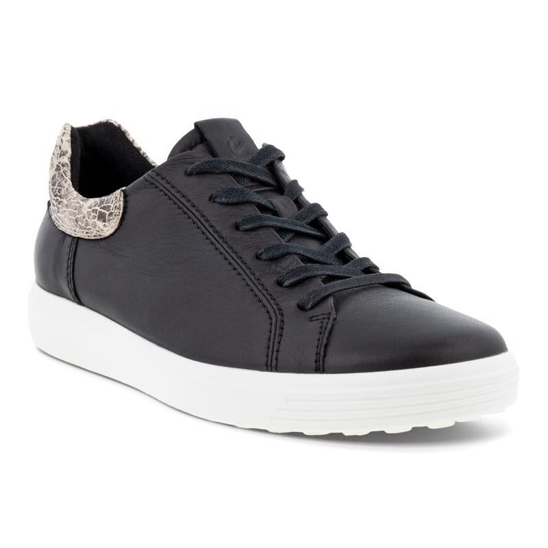 ECCO Women's Soft 7 Black/Limestone  Natural Fit Footwear